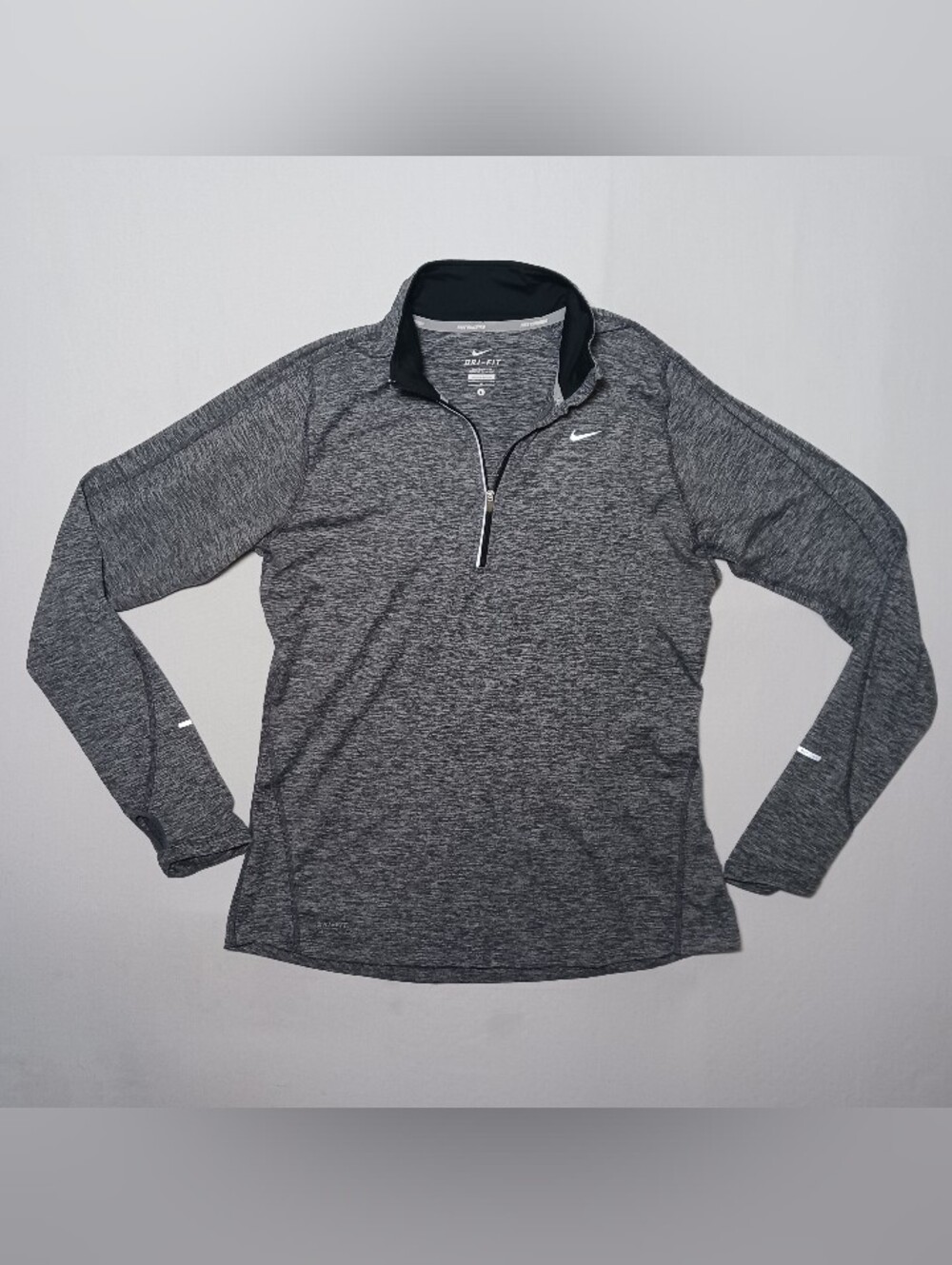 Nike Running Mens Element Dri-Fit 1/2 Zip Pullover Large Gray Heather DH4951